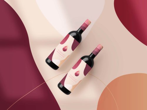 Wine Bottle Top View Mockup by Anthony Boyd Graphics